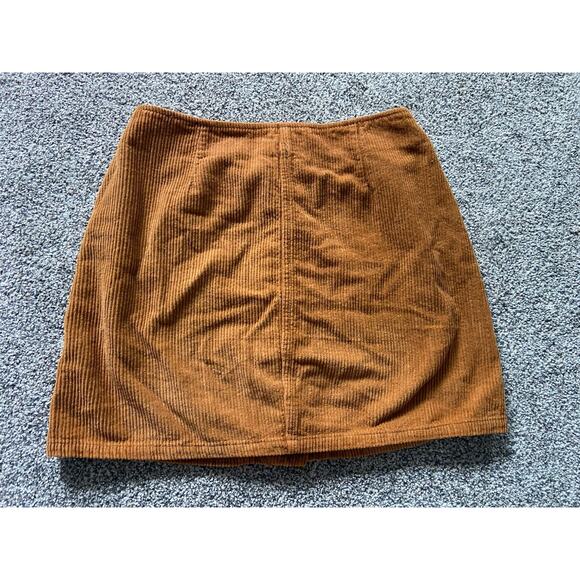 YMI Jeans Brown Corduroy Mini Skirt Front Buttons 7/28 A line Y2K Preppy Boho - Picture 2 of 7